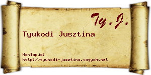 Tyukodi Jusztina névjegykártya